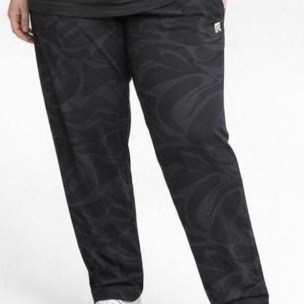 Men's Black Patterned Athletic Joggers - Performance Sweatpants